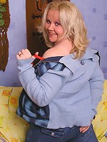 Blonde teen plumper shows everything