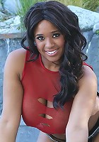 Busty babe sucking and riding a big black cock