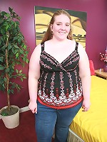 Sexy young bbw Jessie showing off her huge folds of fat and takes doggy style banging in her cooze