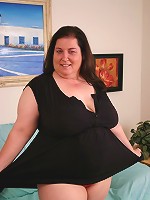 Naughty bbw Sassy seduces a guy with her big tits and takes cock cramming and cum glazing in her gob