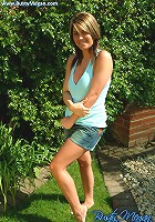 Busty amateur gets naked outdoors