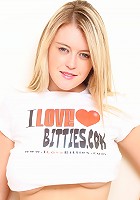 Brook in her I Love Bitties t-shirt
