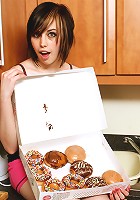 Louisa enjoying donuts