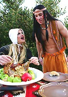 The native Pokabeaver loves his land, but he loves pussy more, and Kelly is more than willing to show him the meaning of Titsgiving