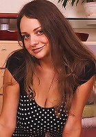 Katya stripping to show off her bazzokas and juicy pink twat