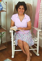 Wicked hairy bush on this 44 year old brunette housewife.