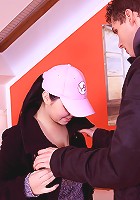 Teen with big natural E cup tits