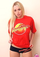 Good looking teen caresses cooter