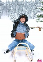 Teenage girl showing her boobies