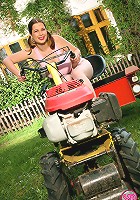 Outdoor teen with extralarge tits