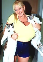 Blonde female with giant delicious titties getting her crotch banged hard.