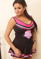 Exotic busty cheerleader strips