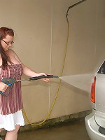 One lucky cock is a good samaritan and helps to hose down Madi Jane’s wet pussy