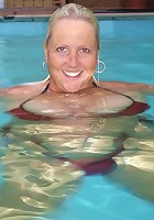 Massive boobs Daphne Stone poolside